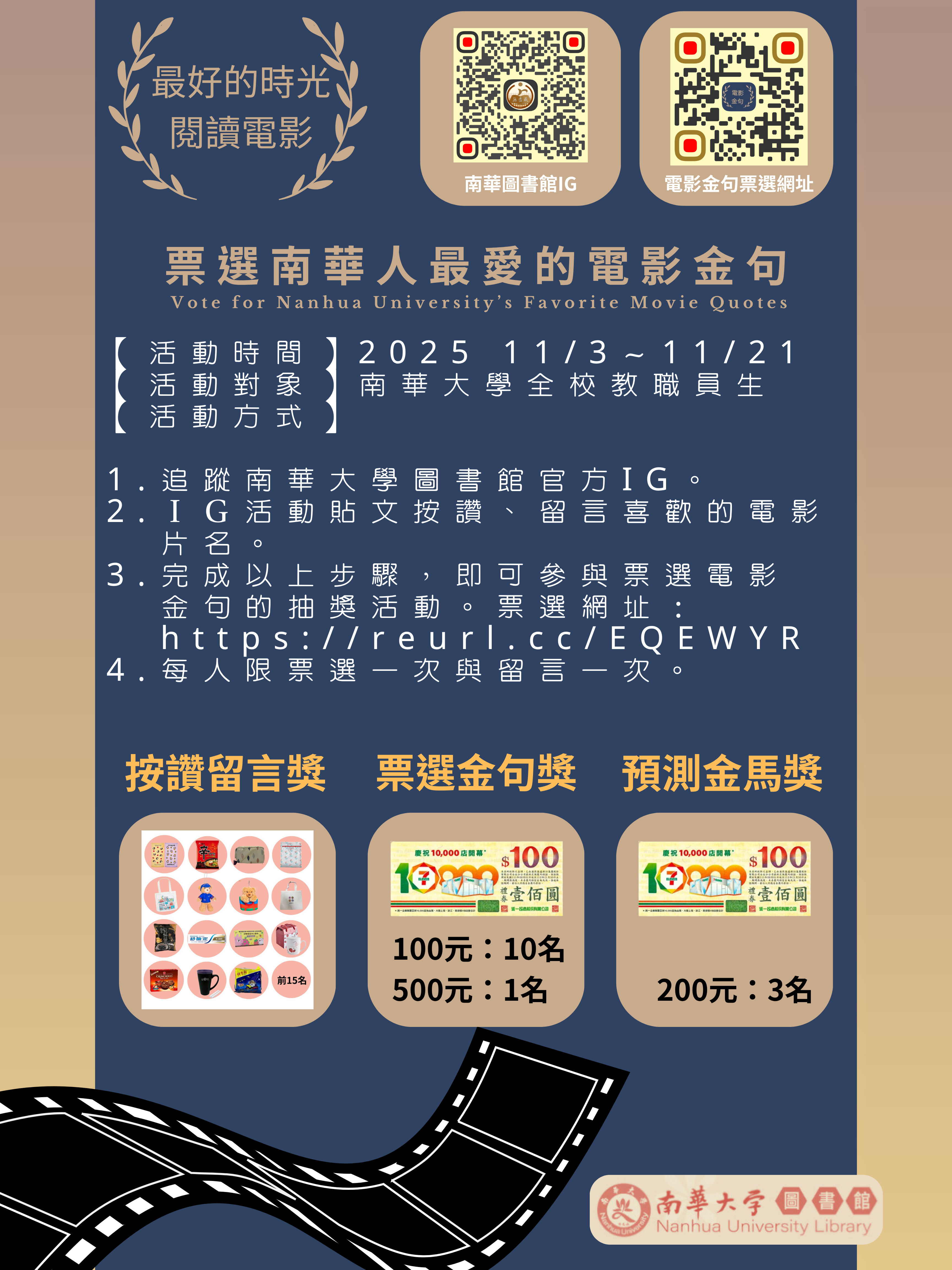 【最好的時光‧閱讀電影】票選南華人最愛的電影金句